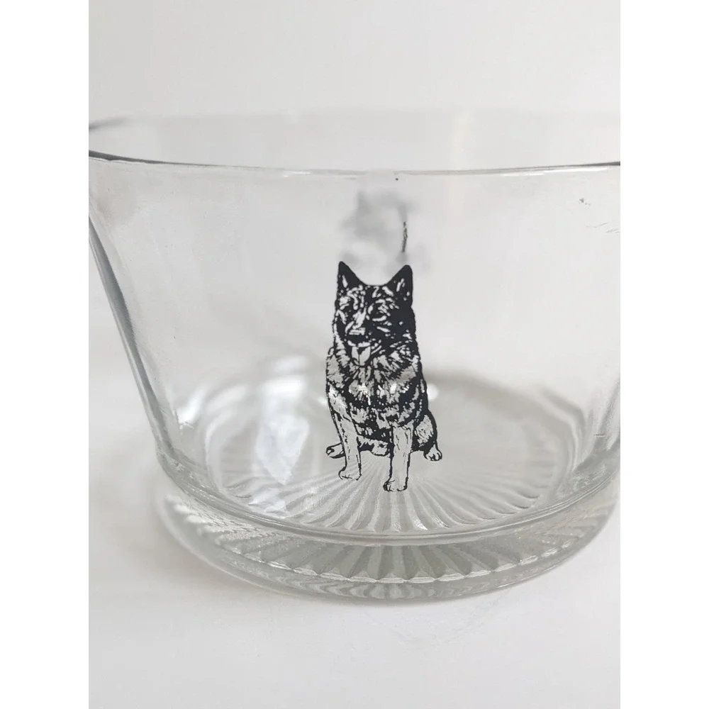 Vintage‎ Sacramento Dog Training Club Glass Ice Bucket German Shepherd Graphic